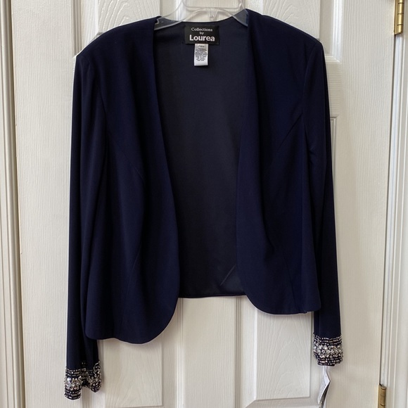 Navy blue formal dress with matching blazer - Picture 9 of 14